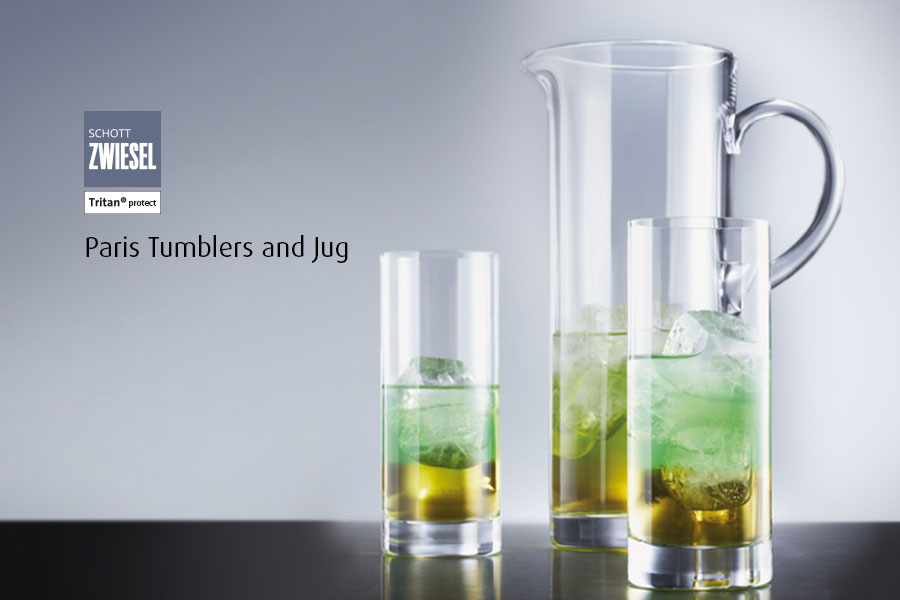 Professional bar glassware available from houseware.ie co. meath paris tumblers and jug