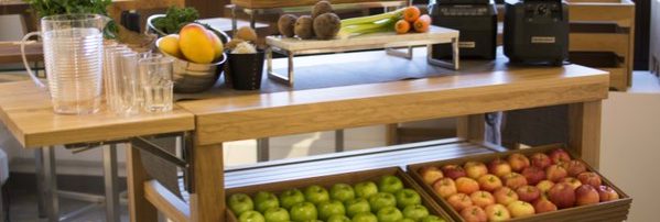 Lockhart's latest Trendset showcasing a healthy juice bar set-up on Craster's FLOW Trolley